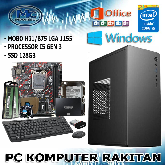 Jual PC RAKIT / PC RAKITAN KOMPUTER OFFICE/SEKOLAH I5 GEN3 SIAP PAKAI ...