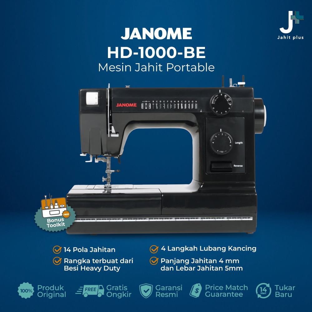 Jual [PROMO] Mesin Jahit JANOME Heavy Duty HD1000 / HD-1000 (Black ...