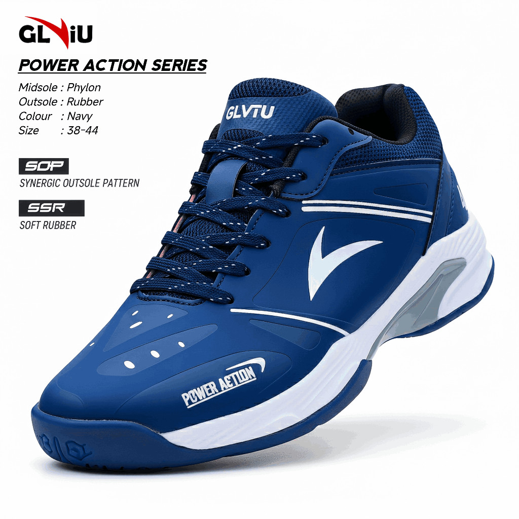 Sepatu Badminton GLVIU Power Action 45 Size 38-44 - Olahraga Bulutangkis Voli Tenis