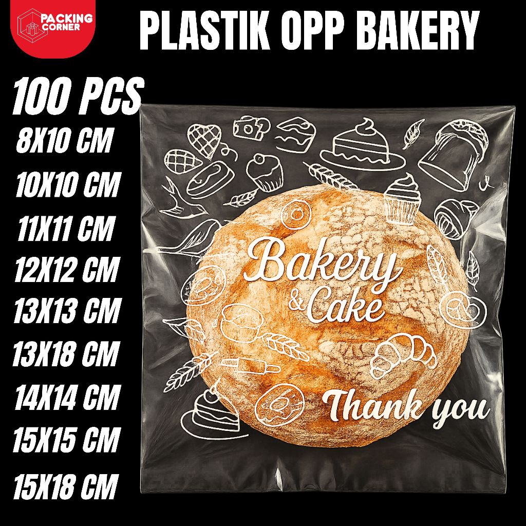 Jual Plastik OPP Roti Motif Bakery Thank You uk 8x10 - 15x18 | 100 PCS ...