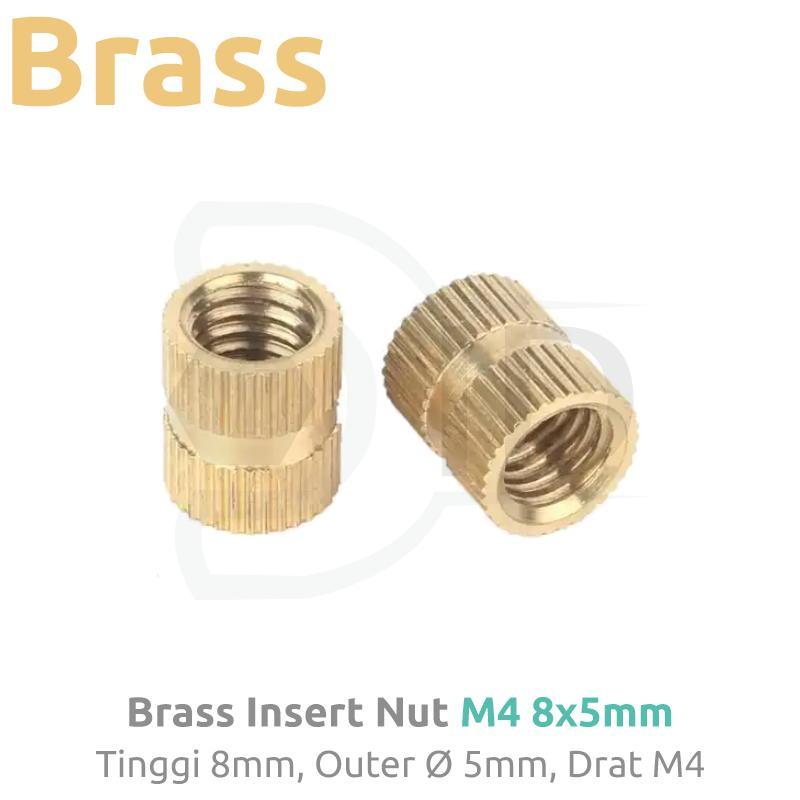 Jual M4 8x5 Brass Insert Nut / Brass Hot Melt Nut Thread M4 / Drat M4 ...