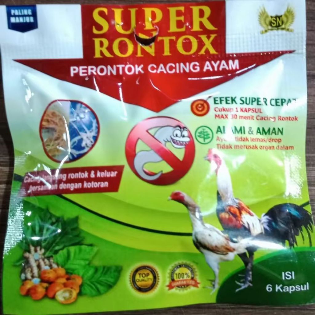 Jual SUPER RONTOK obat Cacing Ayam isi 6 kapsul | Shopee Indonesia