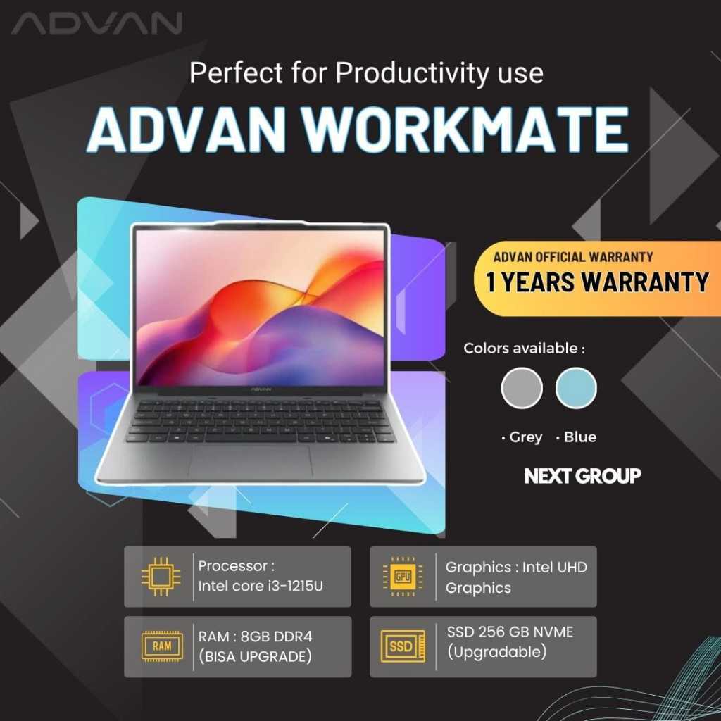 Jual ADVAN Workmate AMD Ryzen 5 3500U 8GB/256GB 14