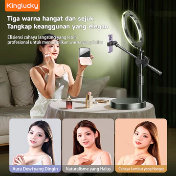 KINGLUCKY K5 Tripod Overhead Stand Hp Lampu Tripod Meja Konten Live Streaming