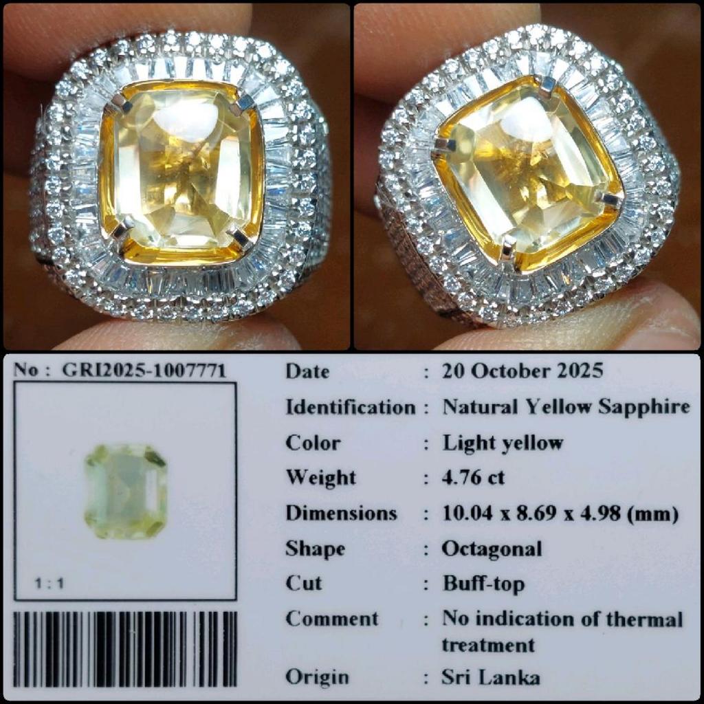 Jual Natural Yellow Sapphire NH No Heat Srilanka Crystal Clean