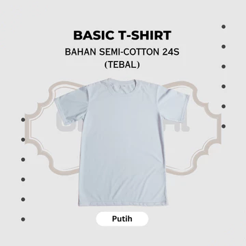 Tebal Kaos Polos Pria Wanita Lengan Pendek Semi Cotton 24s Premium Reguler Fit Dewasa Lembut