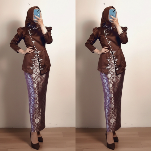Jual Special Burgundy Mahogany - One Set Inara Rok Songket Terbaru Set ...