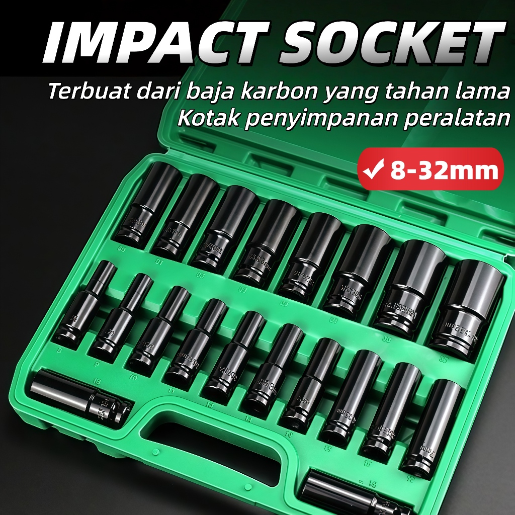 Jual 20PCS Socket Extention Impact Socket 1/2 Inch Panjang Mencapai ...