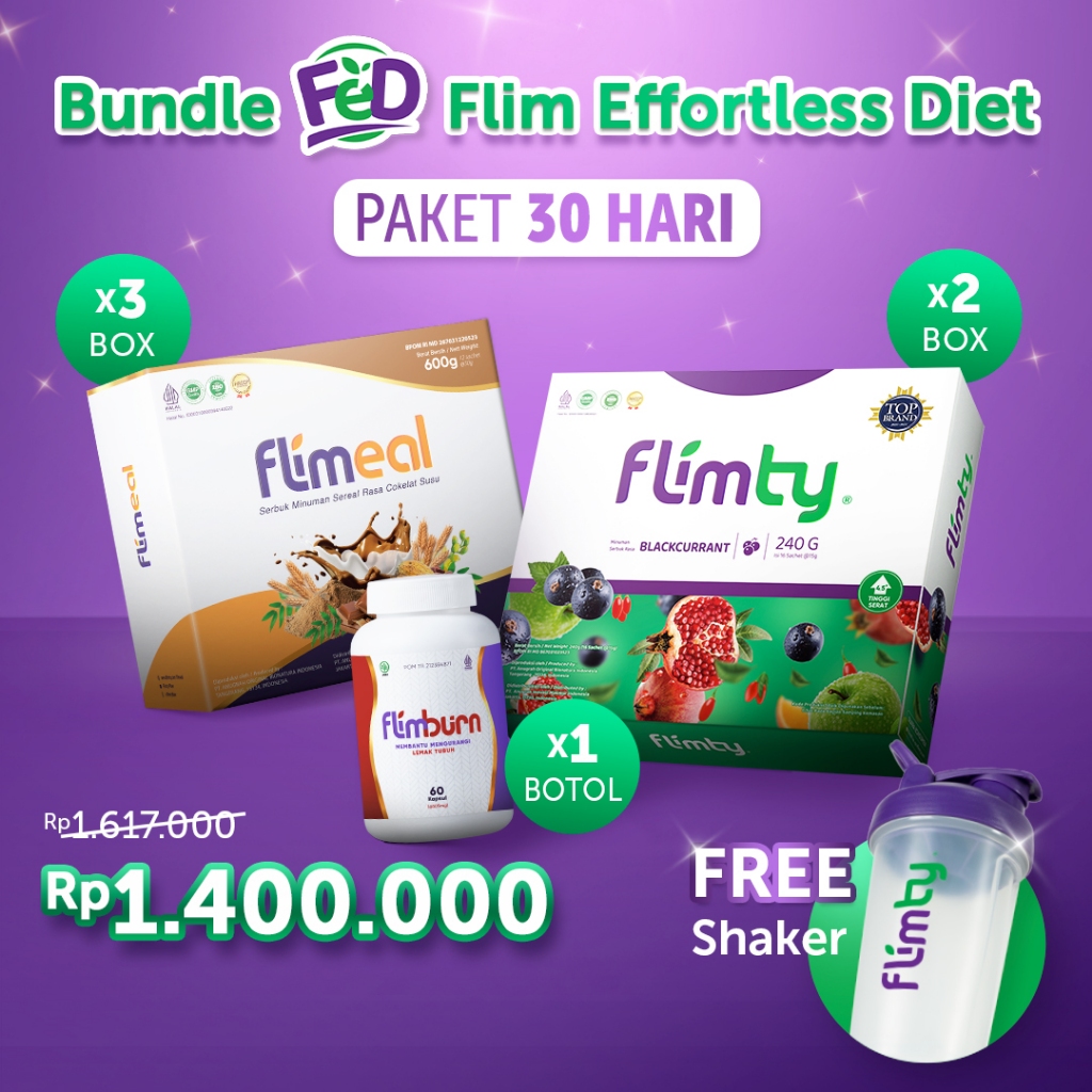 Jual Paket 30 Hari - Bundle FED (Flim Effortless Diet) - 2 Box Flimty ...