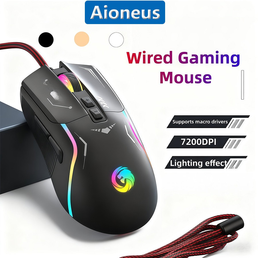 Jual Mouse Gaming RGB Colorful 7 LED light Wired Kabel usb Optical For ...