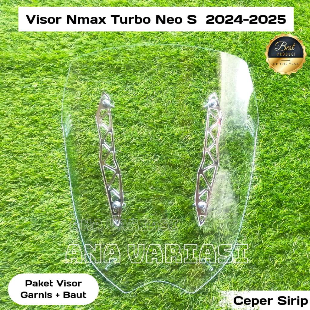 Visor Nmax Turbo Neo S  Ceper Sirip [ Free Baut + Ring 4 pcs ]  Whindshield Yamaha Nmax 155 Turbo Neo S Ceper Bahan Akrilik 3 Mili Winsi Nmax Turbo NEO