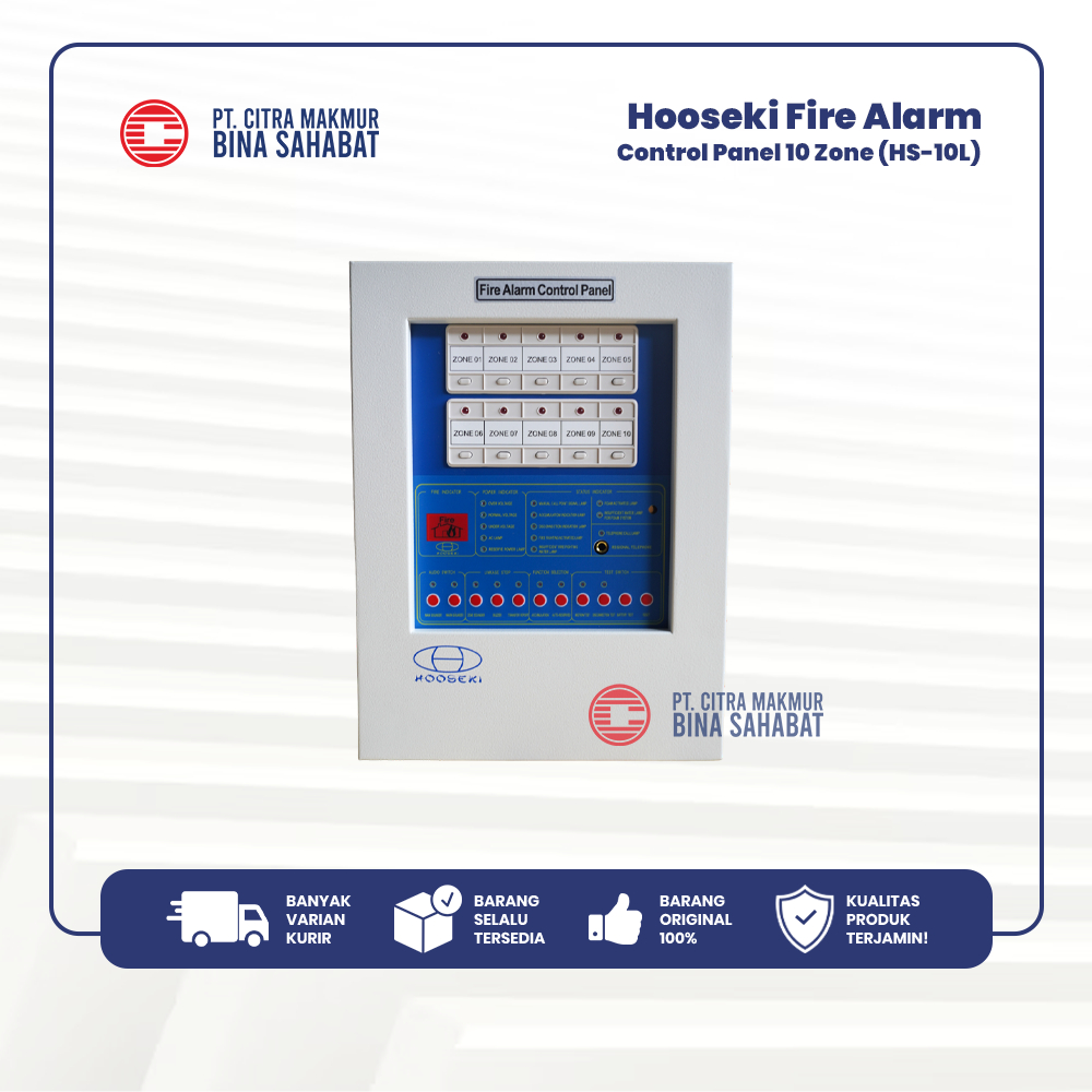 Jual Hooseki Fire Alarm Control Panel 10 Zone C/W Battery Type HS-10L ...