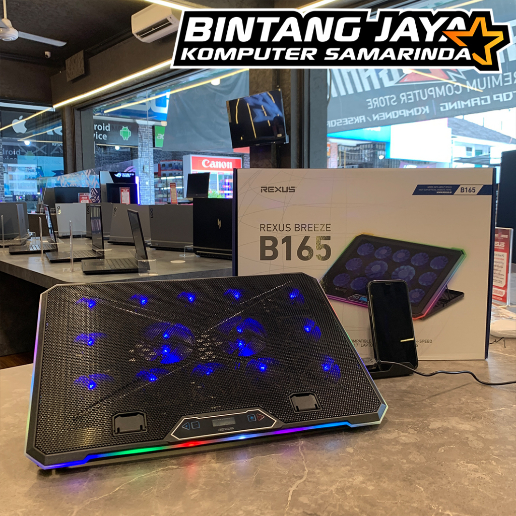 Jual Rexus B165 Cooling Pad Breeze Laptop High Speed Fan RGB | Shopee ...