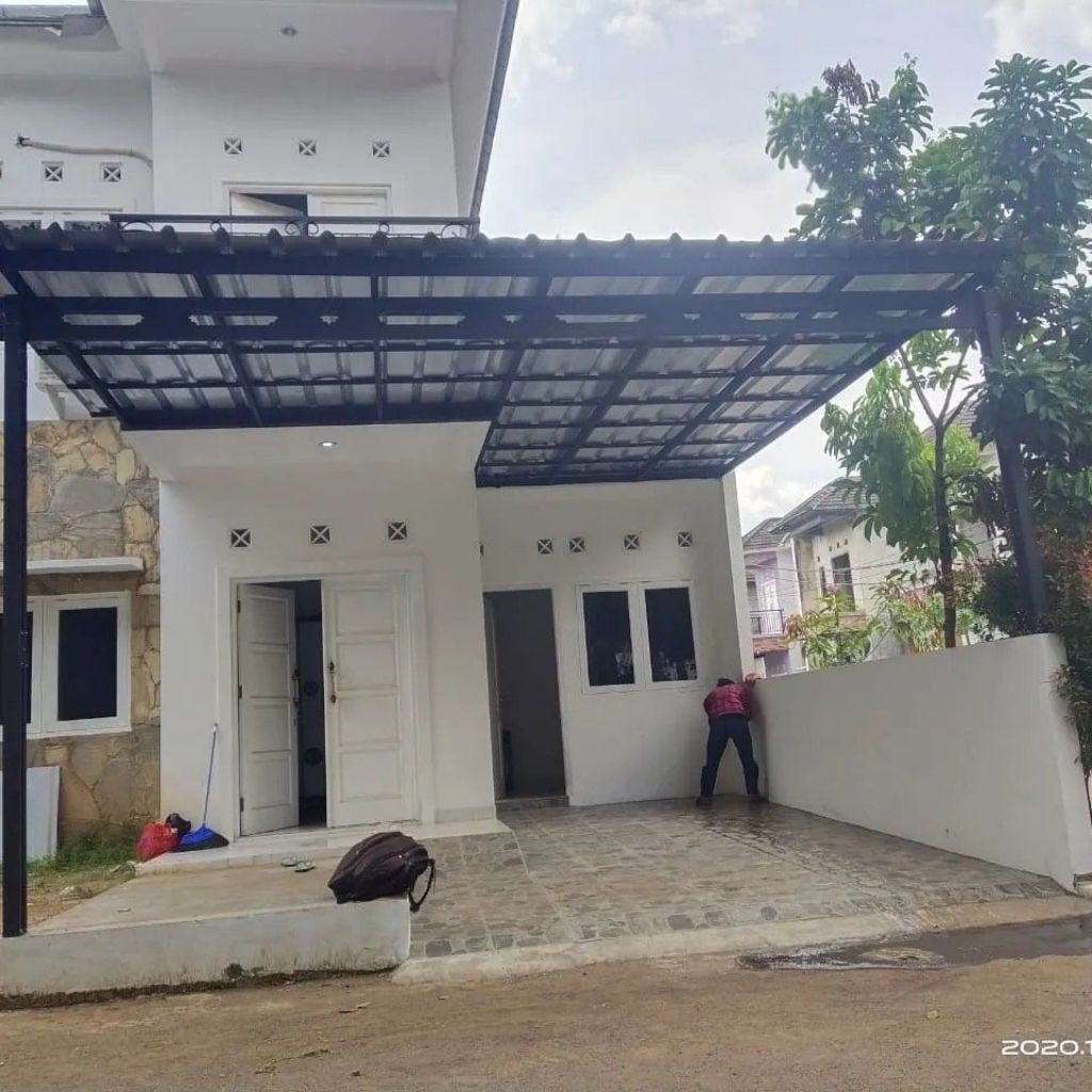 Kanopi minimalis rumah teras garasi carport atap spandek rangka besi