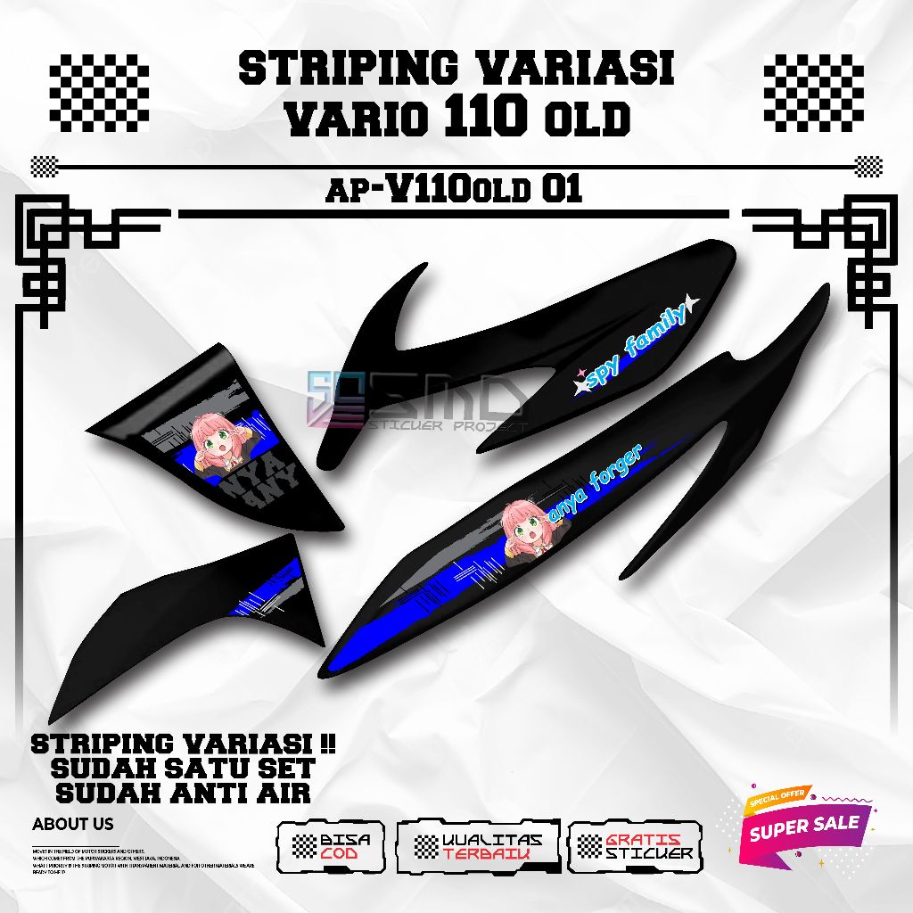 Jual STICKER STRIPING VARIASI VARIO 110 OLD MOTIF ANYA FORGER VIRAL ...