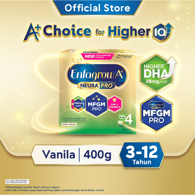 Enfagrow A+ Susu Formula Anak 12 Tahun Vanila 400 gr