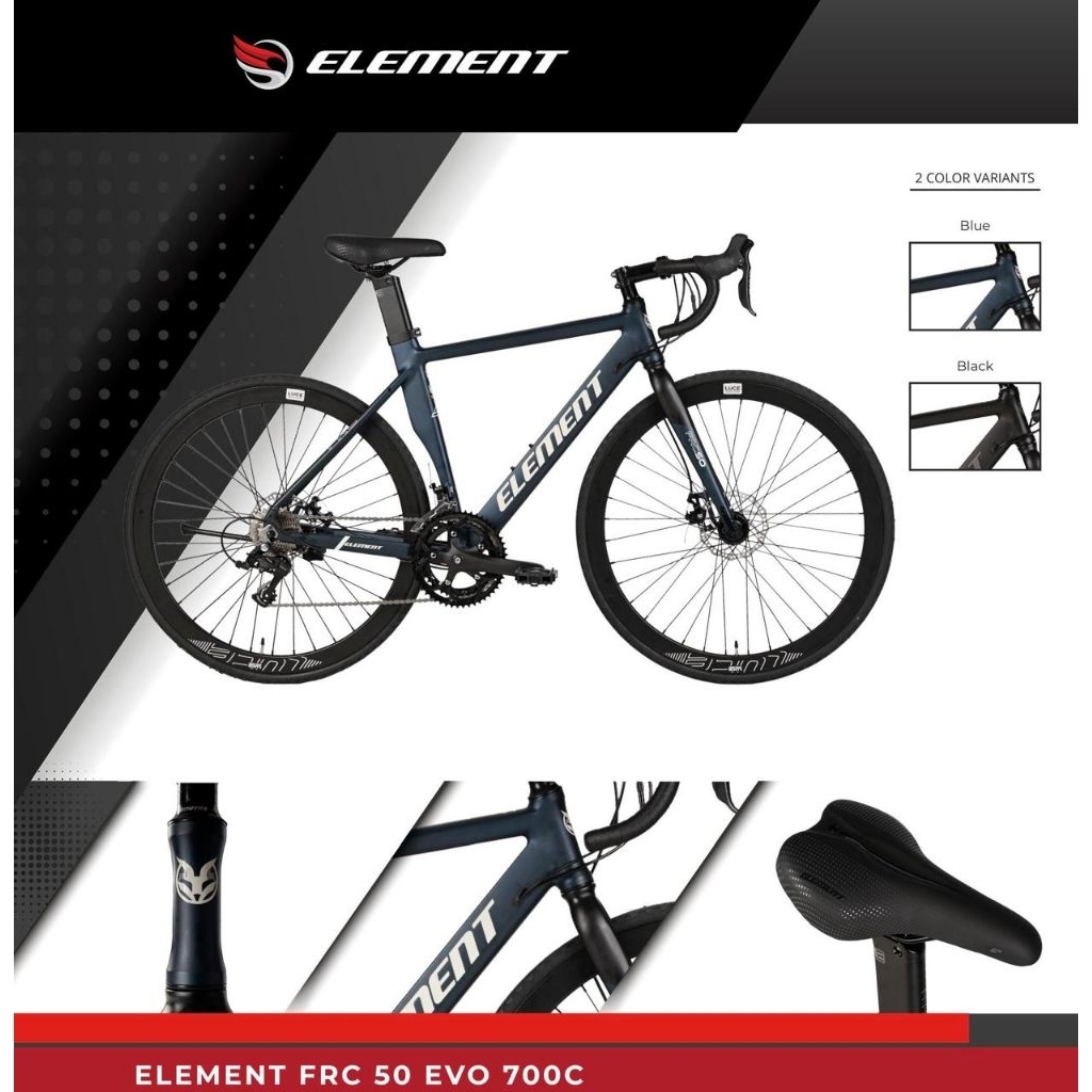 Jual Sepeda Balap 700C Element FRC 50 EVO Alloy 18 Speed Cakram ...