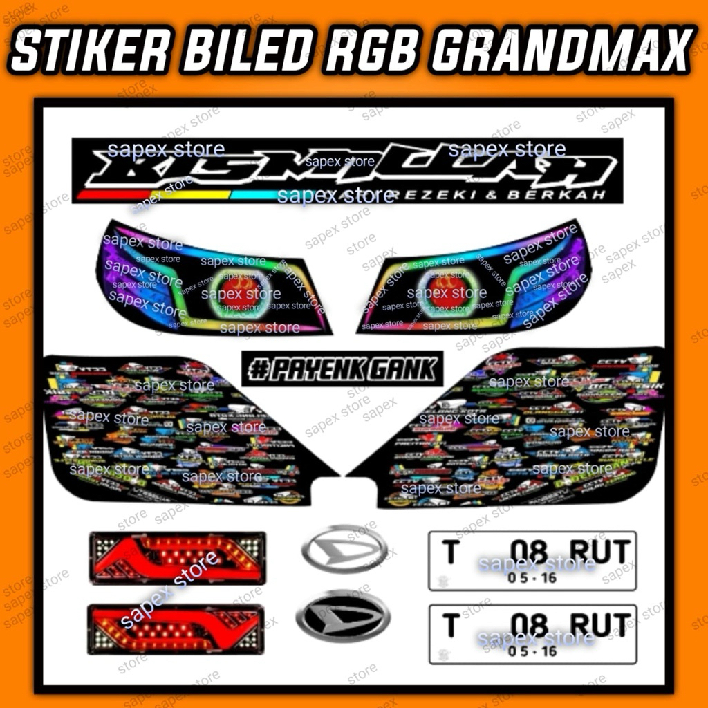 Jual STIKER MINIATUR PICKUP GRANDMAX BILED RGB | Shopee Indonesia