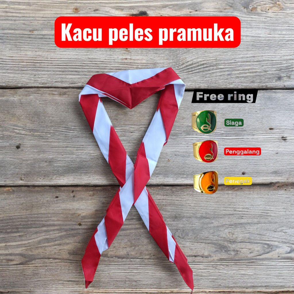 BELI KACU GRATIS RING / kacu hasduk pramuka peles sd, smp, sma, jumbo termurah