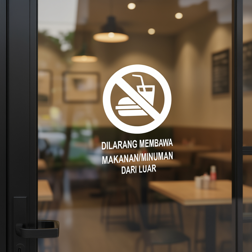 Jual Cutting Sticker Tanda Dilarang Bawa Makanan Dari Luar Stiker Kaca ...