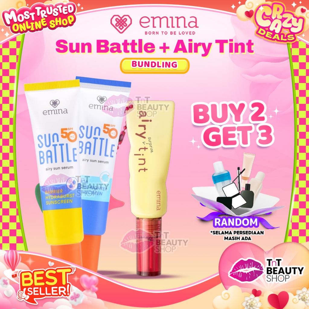 Jual [BUNDLING] Emina Airy Surprise Tint 3 g + Keychain - Emina Max ...