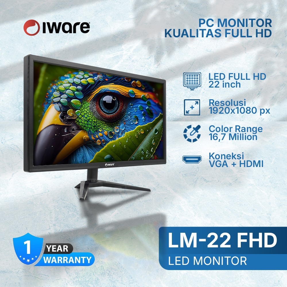 Jual ALGOO - Monitor LED LM-22FHD 22 Inch Full HD Layar Tajam Jernih ...