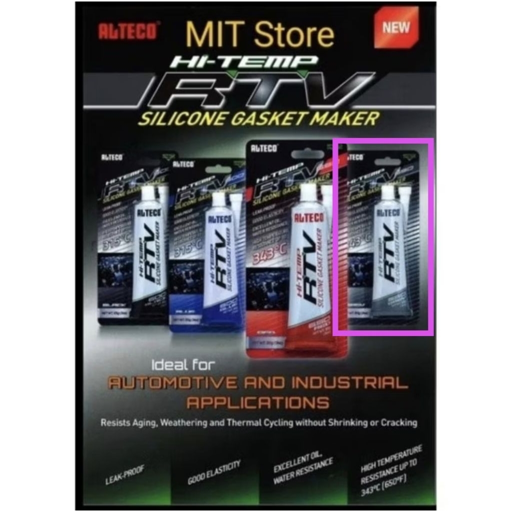 Jual Lem gasket hi temp RTV GREY silicone 85 gram GRAY alteco pro ...