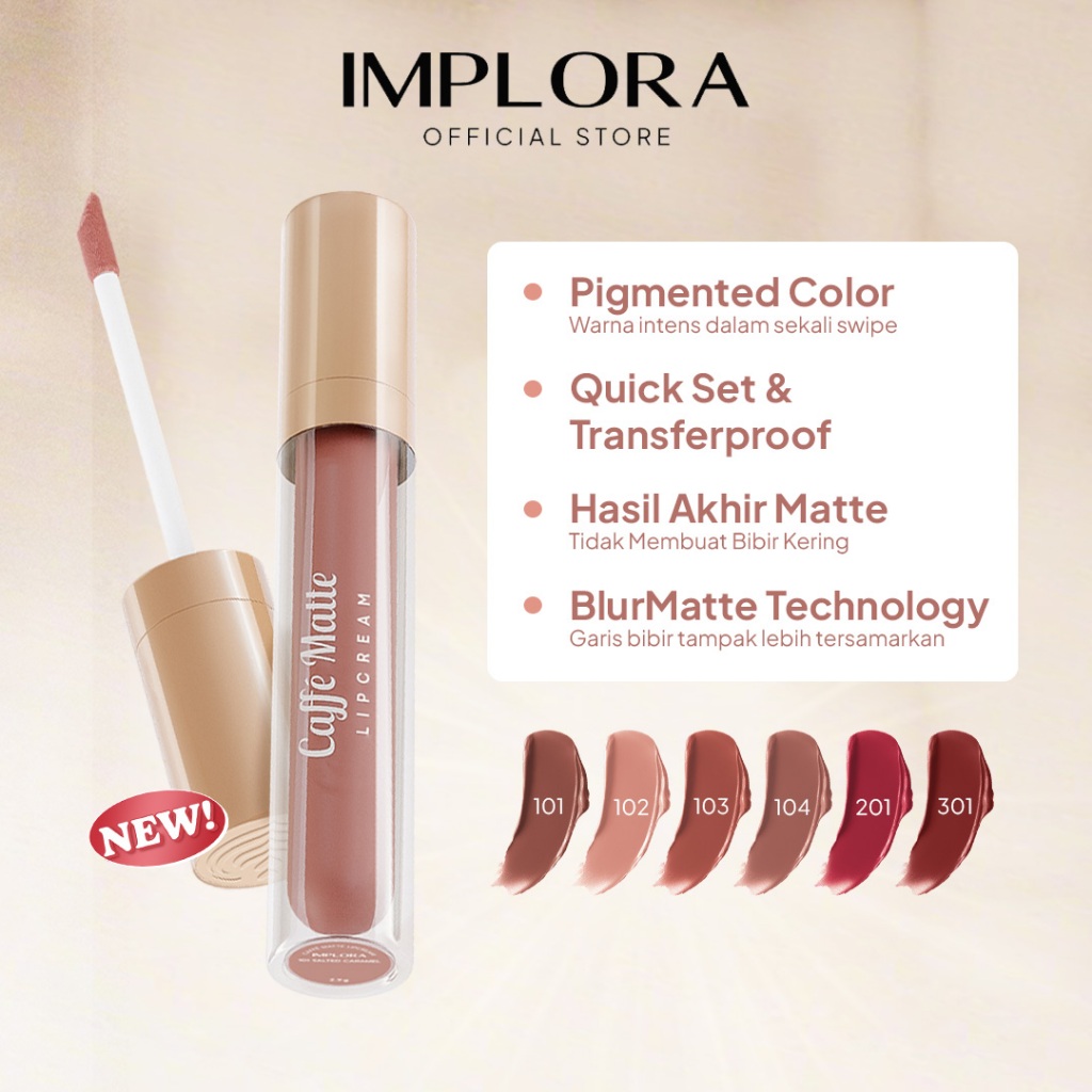 Jual Implora Caffe Matte Lip Cream | BlurMatte & Ringan | Transferproof ...