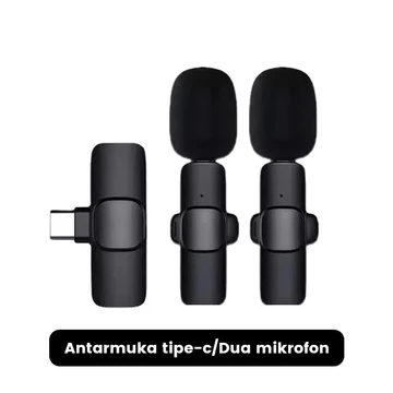 DJDMax Wireless Clip On Microphone Premium K9 Mini Mic Untuk Camera Smartphone Vlog Mic Clip On