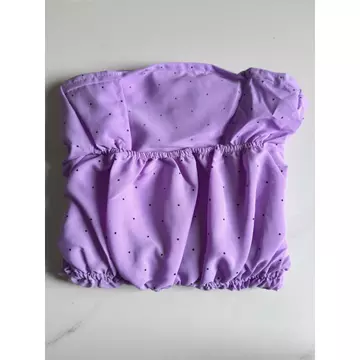 Lavender Dress Korean Vintage Dress Gaun Wanita Motif Bunga Bergaya Korea Import