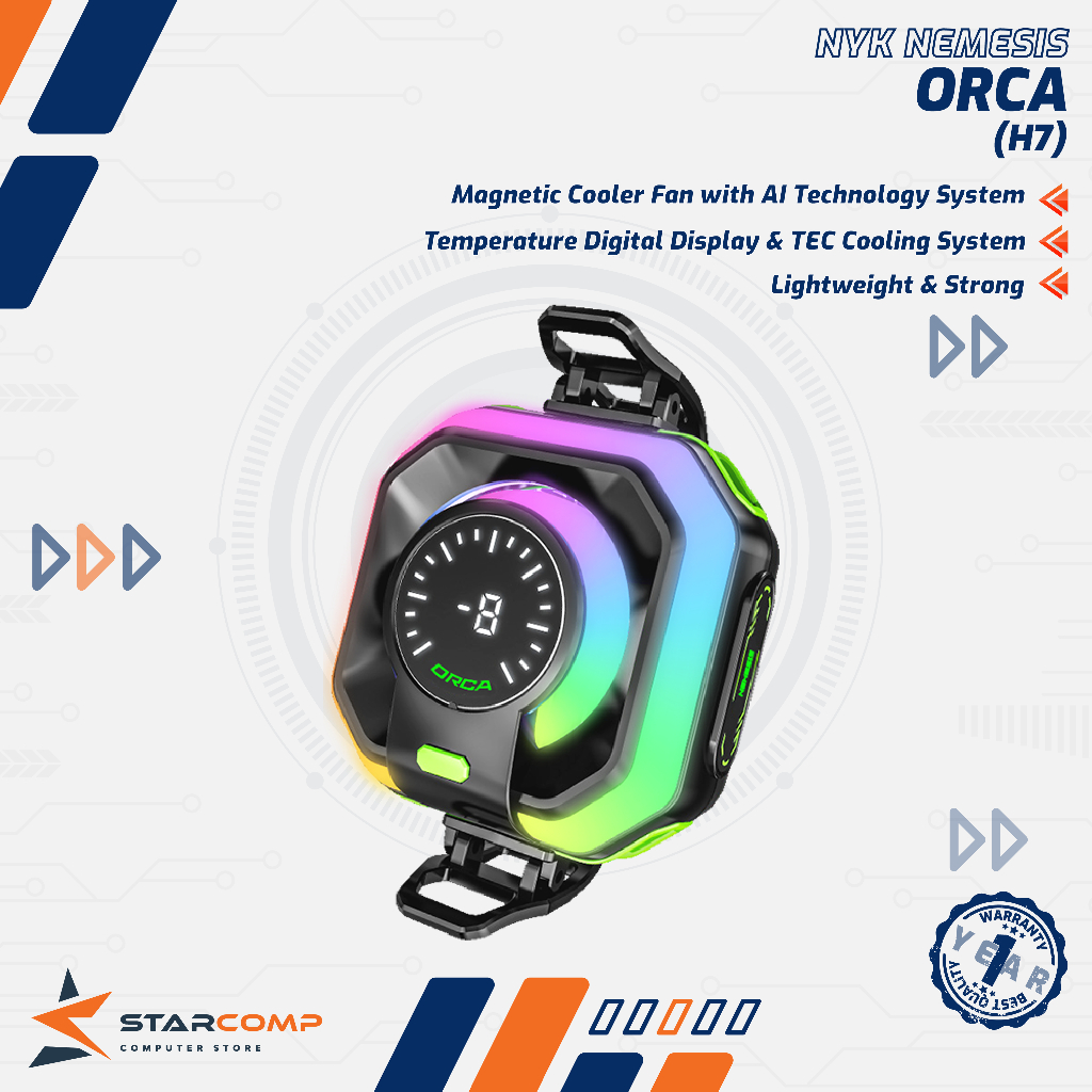 Jual NYK Nemesis H7 Orca Magnetic Phone Cooler Fan with AI Technology ...