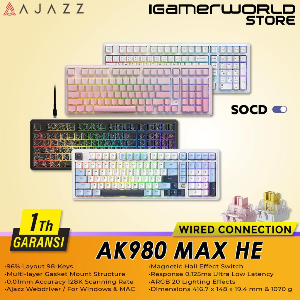 Jual Keyboard Ajazz AK980 Max Hall Effect Rapid Trigger SOCD RGB ...