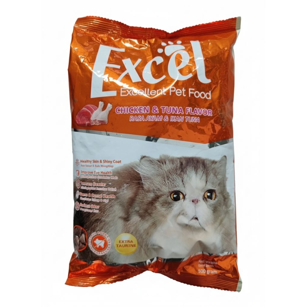 Jual excel orange segitiga makanan kering snack kucing 500 gram rasa ...