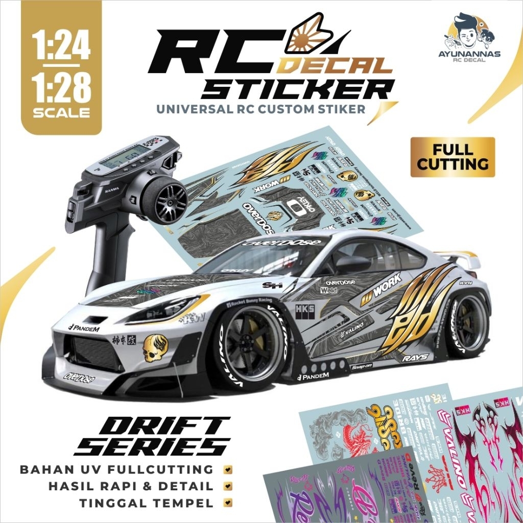 Jual RC Decal 1:28 1:24 UV Full Cutting Rc Sticker Universal Custom ...