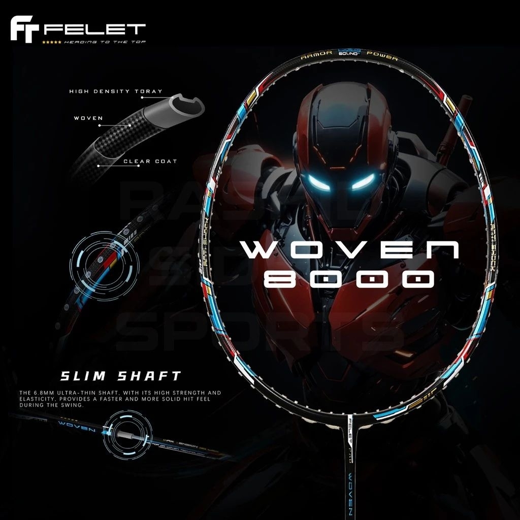 Jual RAKET BADMINTON FELET WOVEN 8000 ORIGINAL | Shopee Indonesia