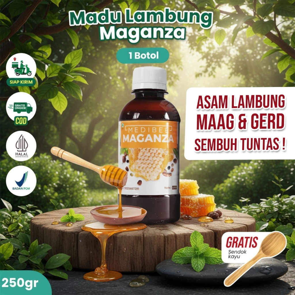 Jual MAGANZA Madu Herbal Asam Lambung Obat Maag Kronis Gerd Kronis ...
