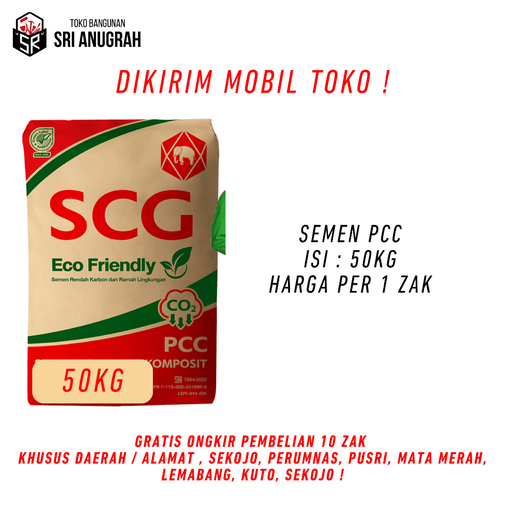 Jual Semen CAP GAJAH SCG 50KG - ONLY PALEMBANG - DIKIRIM MOBIL TOKO ...