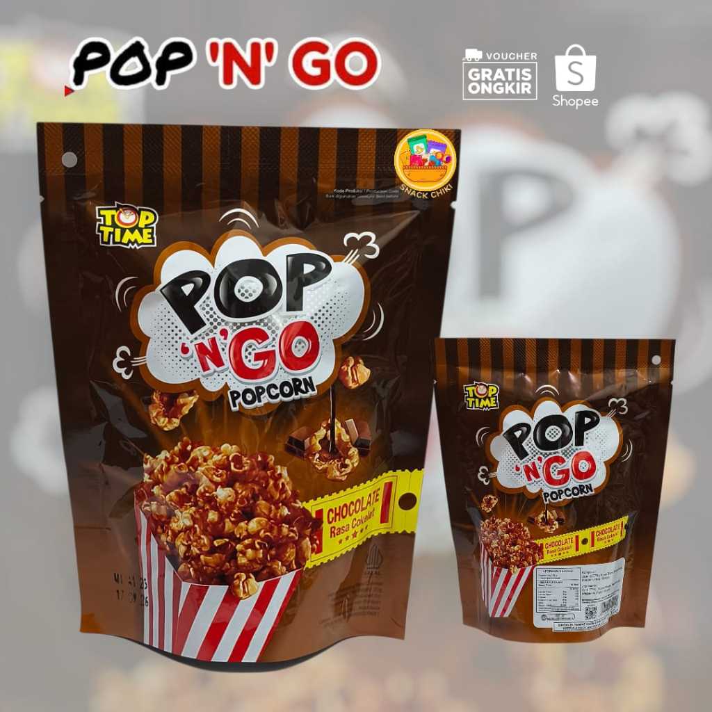 Jual POPCORN POP N GO CEMILAN JAGUNG RASA CHOCOLATE KARAMEL HARGA PER 5 ...