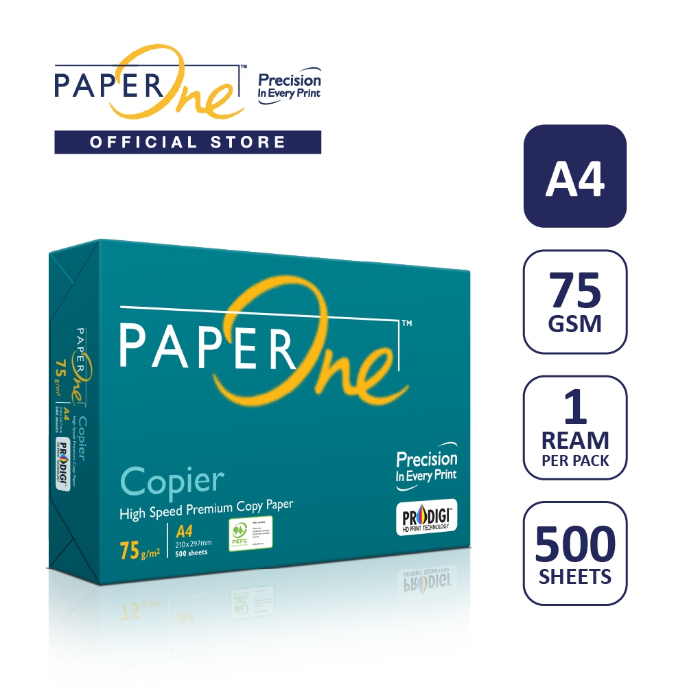 PaperOne Kertas 75gr Copier 1 Rim (500 lembar) Kertas HVS Kertas Fotocopy FS
