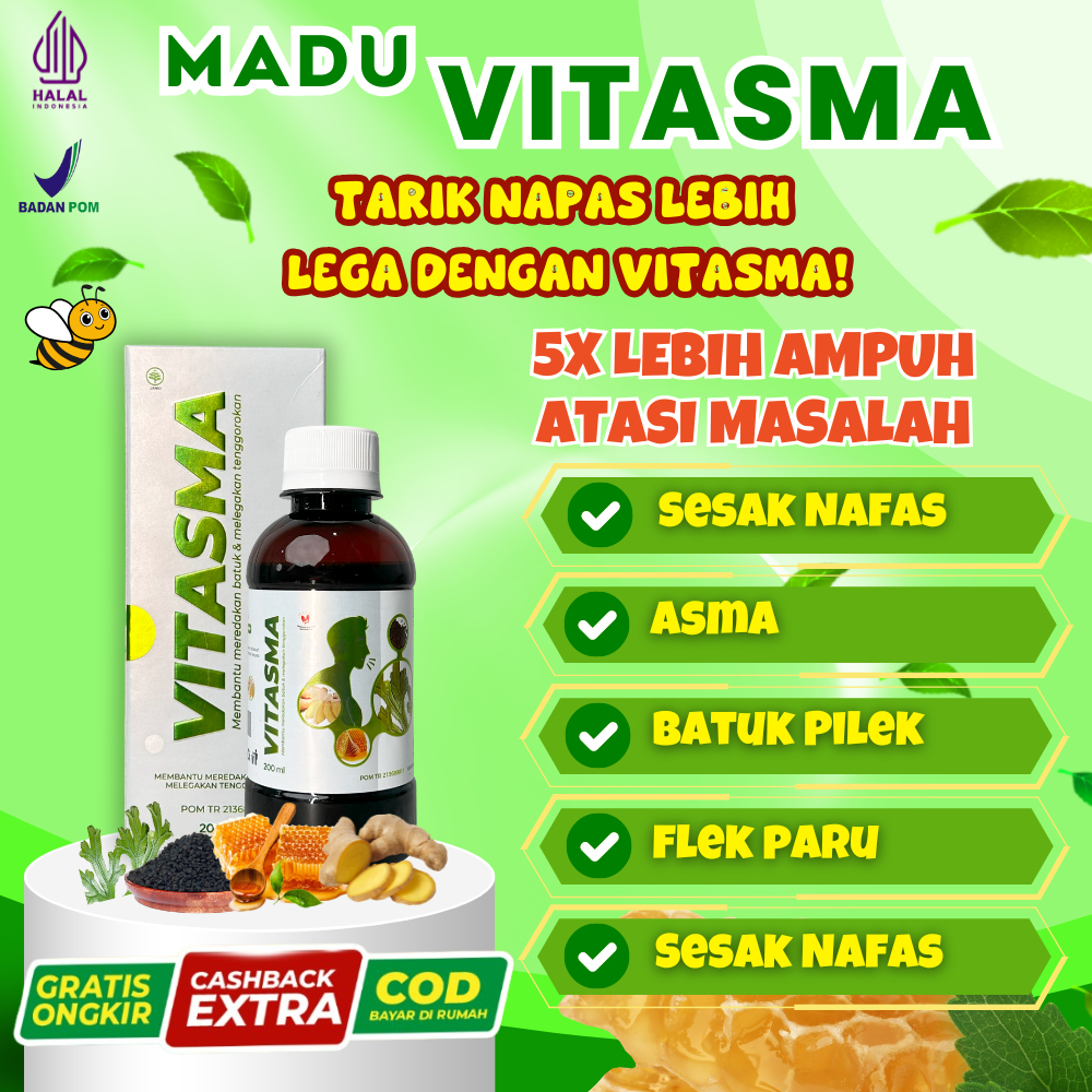 Jual Vitasma Original Madu Herbal Ampuh Atasi Batuk Asma TBC Dan Sesak ...