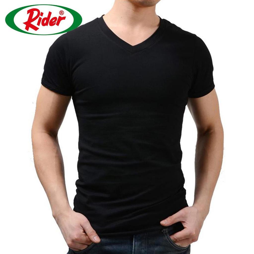 Jual Rider Official Store Kaos Dalam V-Neck Pria Warna hitam putih ...