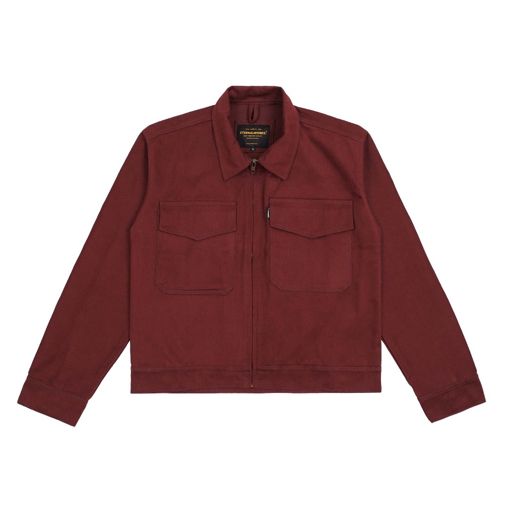 Jual ETERNALWORKS - Classic Boxy Work Jacket Riot Maroon | Shopee Indonesia
