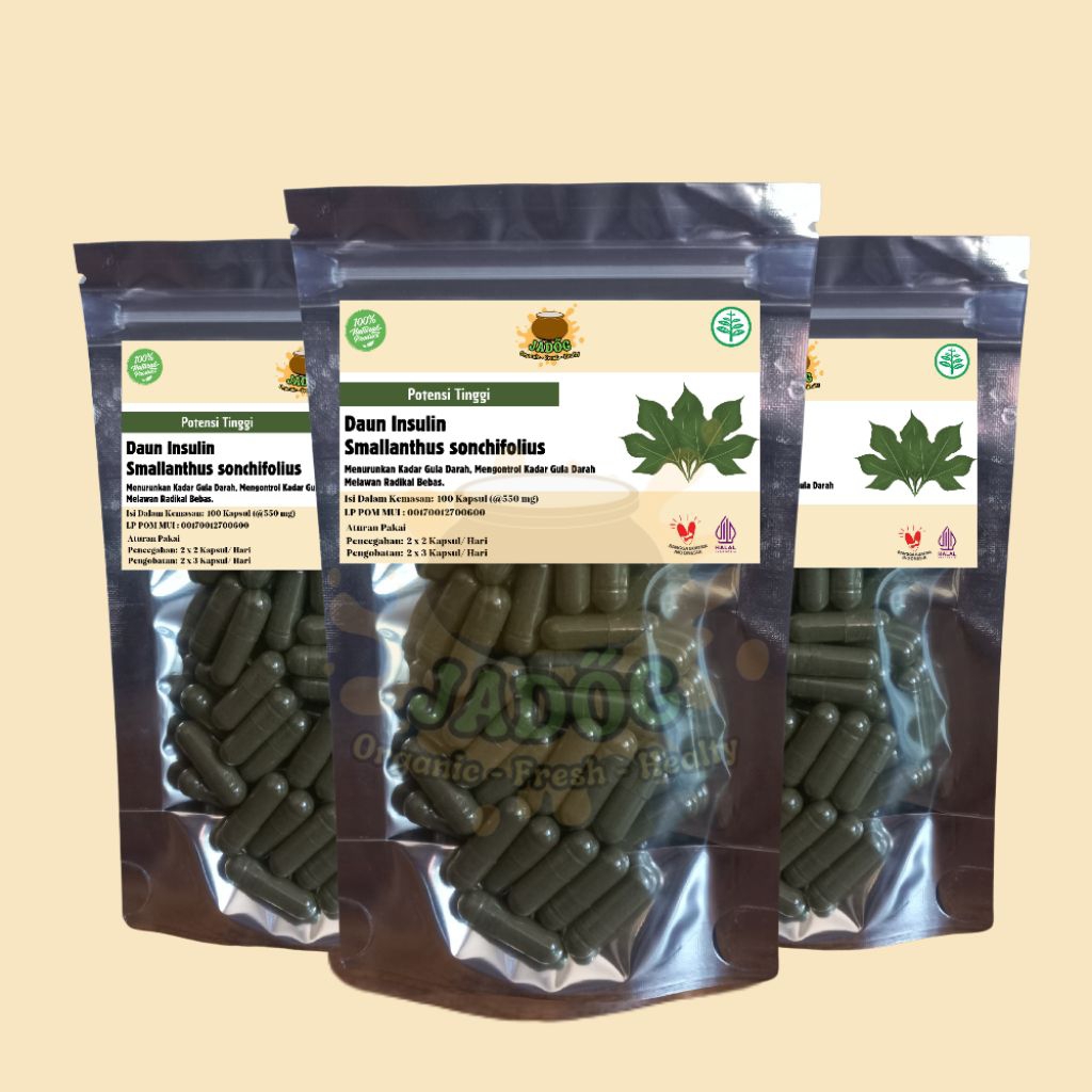 Kapsul Herbal Diabetes Ektrak Daun Insulin untuk membantu menurunkan Kadar Gula Darah