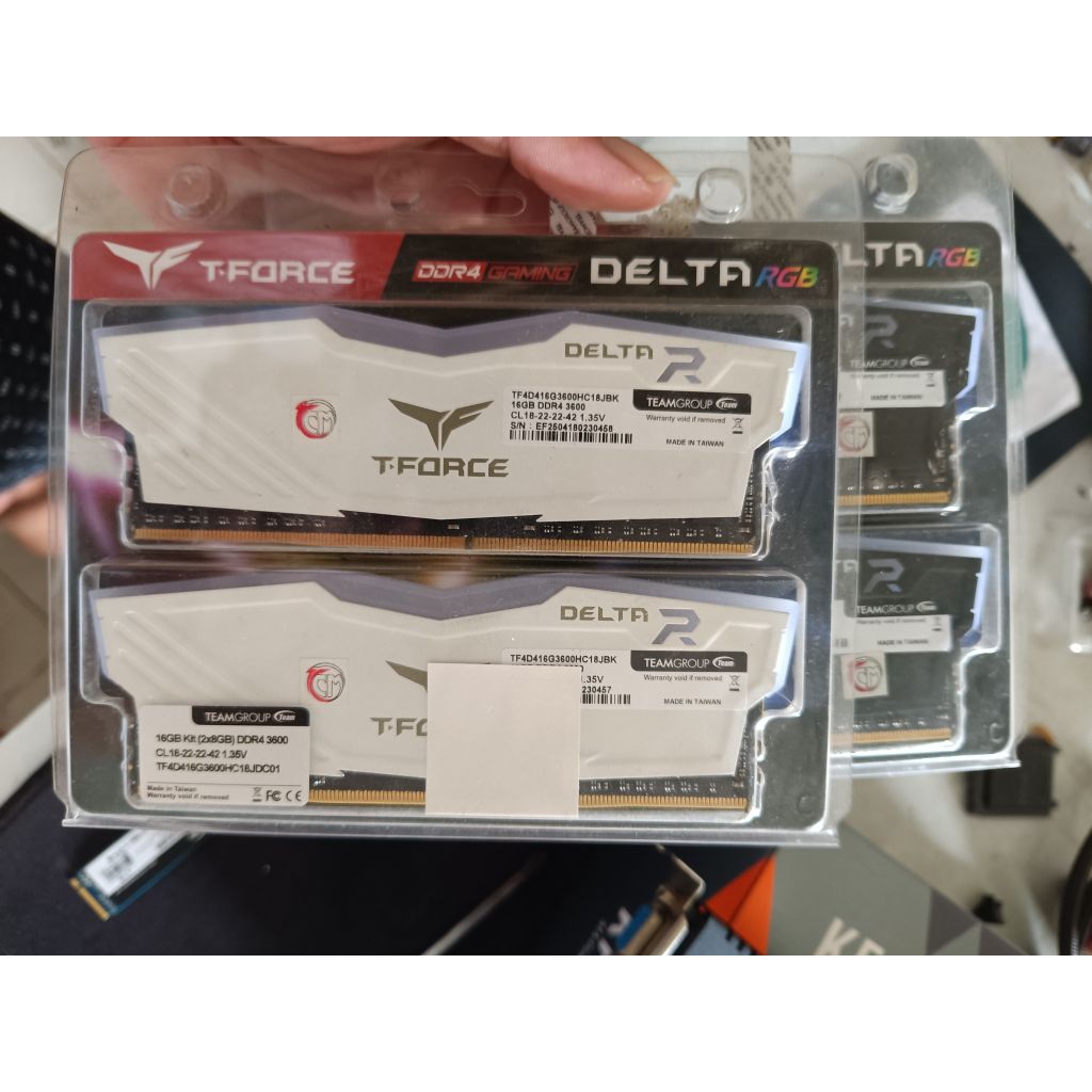 Jual Ram memory Team Tforce 16GB kit RGB DDR4 3600 MHZ putih/hitam ...