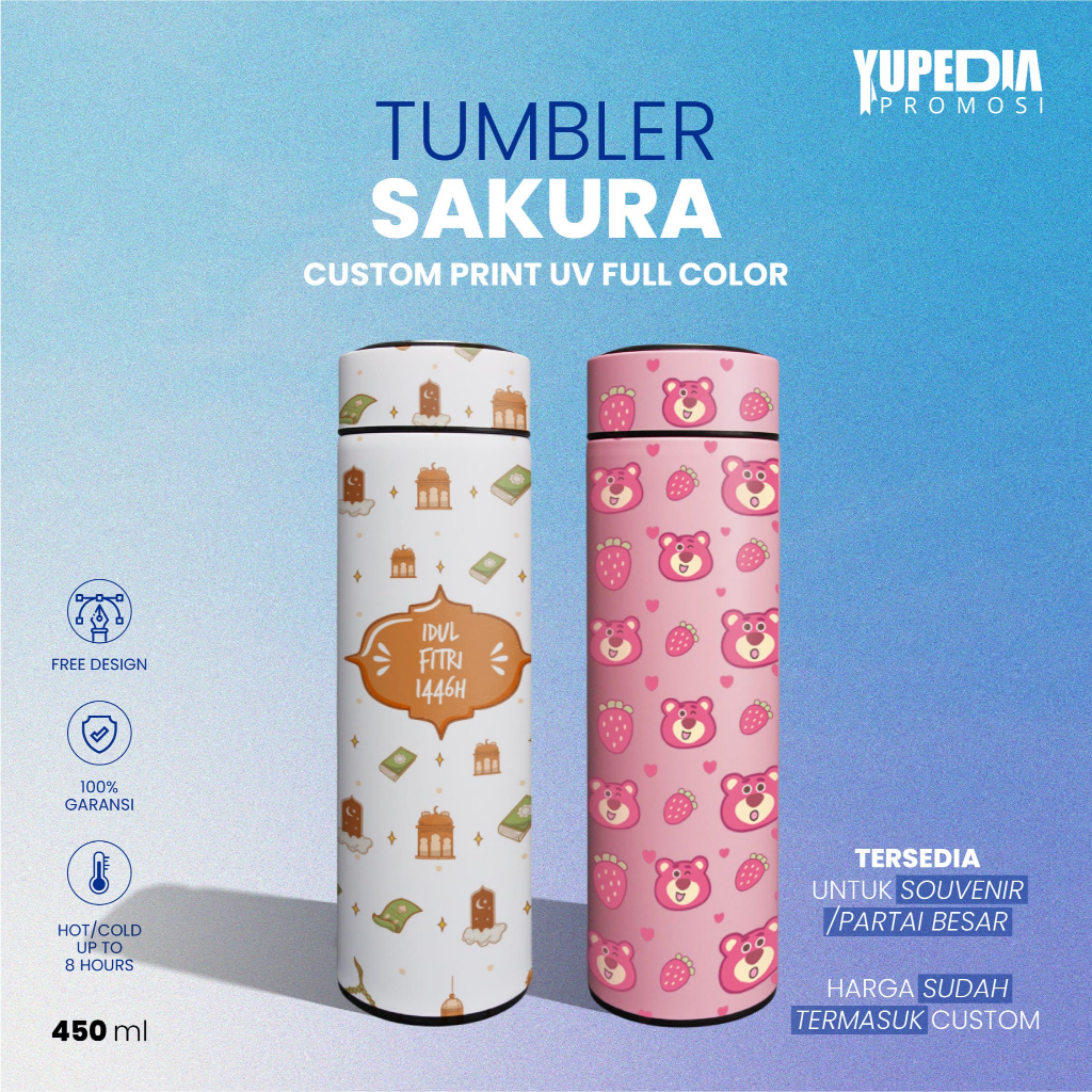 Jual Tumbler Custom Tumbler Sakura Cetak UV Print Full Color Souvenir ...