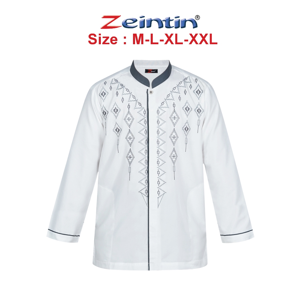 Zeintin - Baju Koko Pria Lengan Panjang Fashion Muslim Bahan Katun Kurta Pakista - foto 3