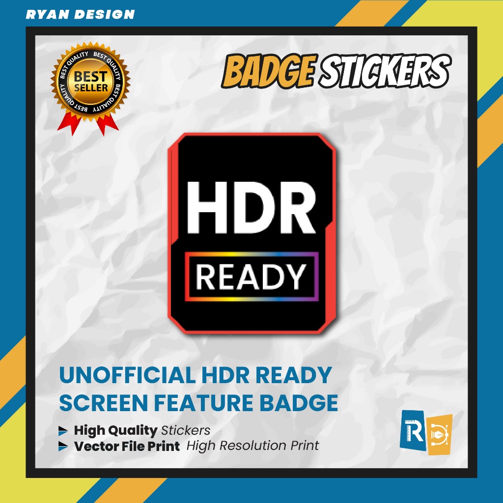Jual Sticker Fitur Layar HDR Ready Hologram Sticker Badge Screen ...