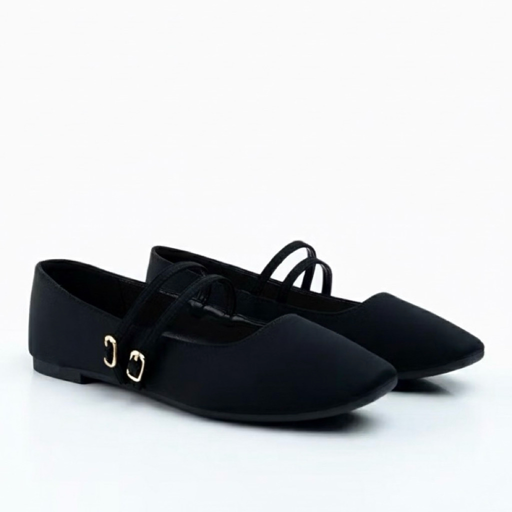 Mauroco Flat Shoes Wanita Tali Ganda Gesper foto 3