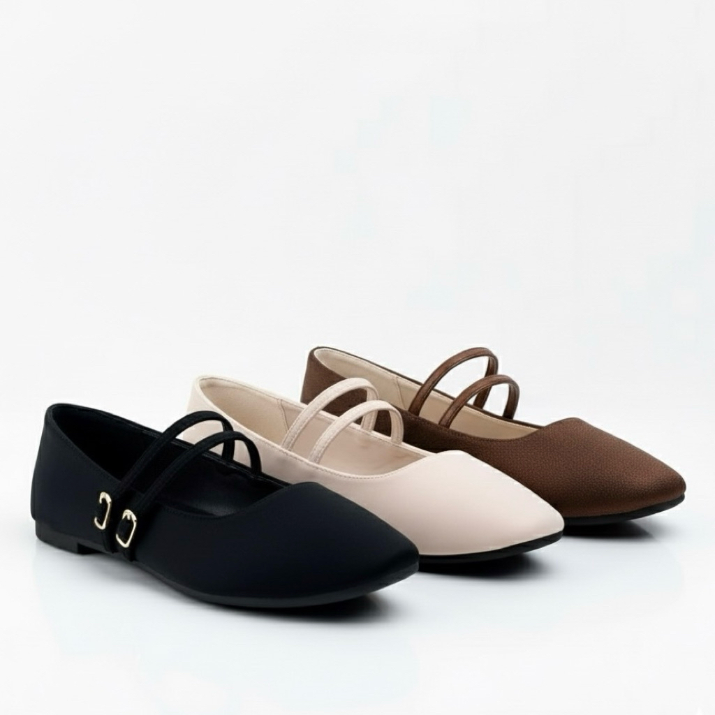 Mauroco Flat Shoes Wanita Tali Ganda Gesper