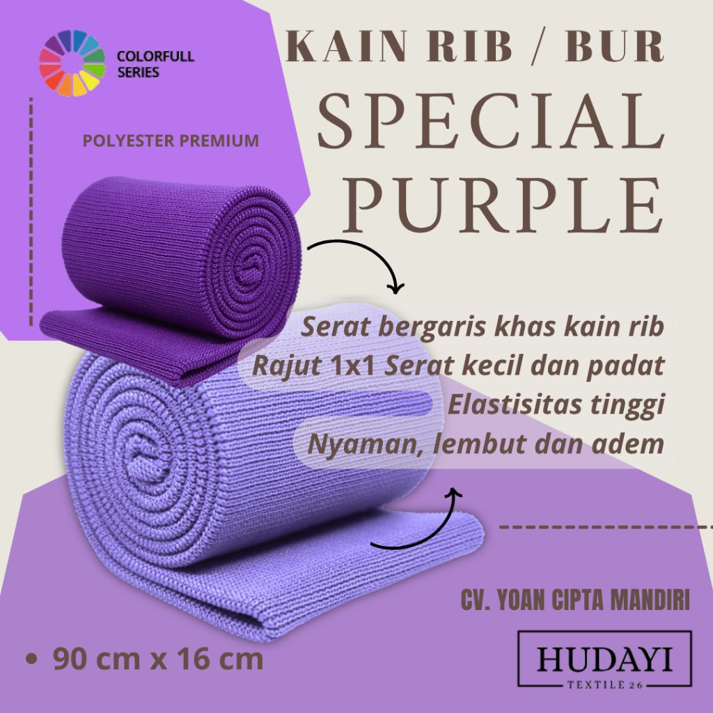 Jual Kain Rib Polyester Polos Lembaran Meteran Aksesoris Jaket Tebal ...